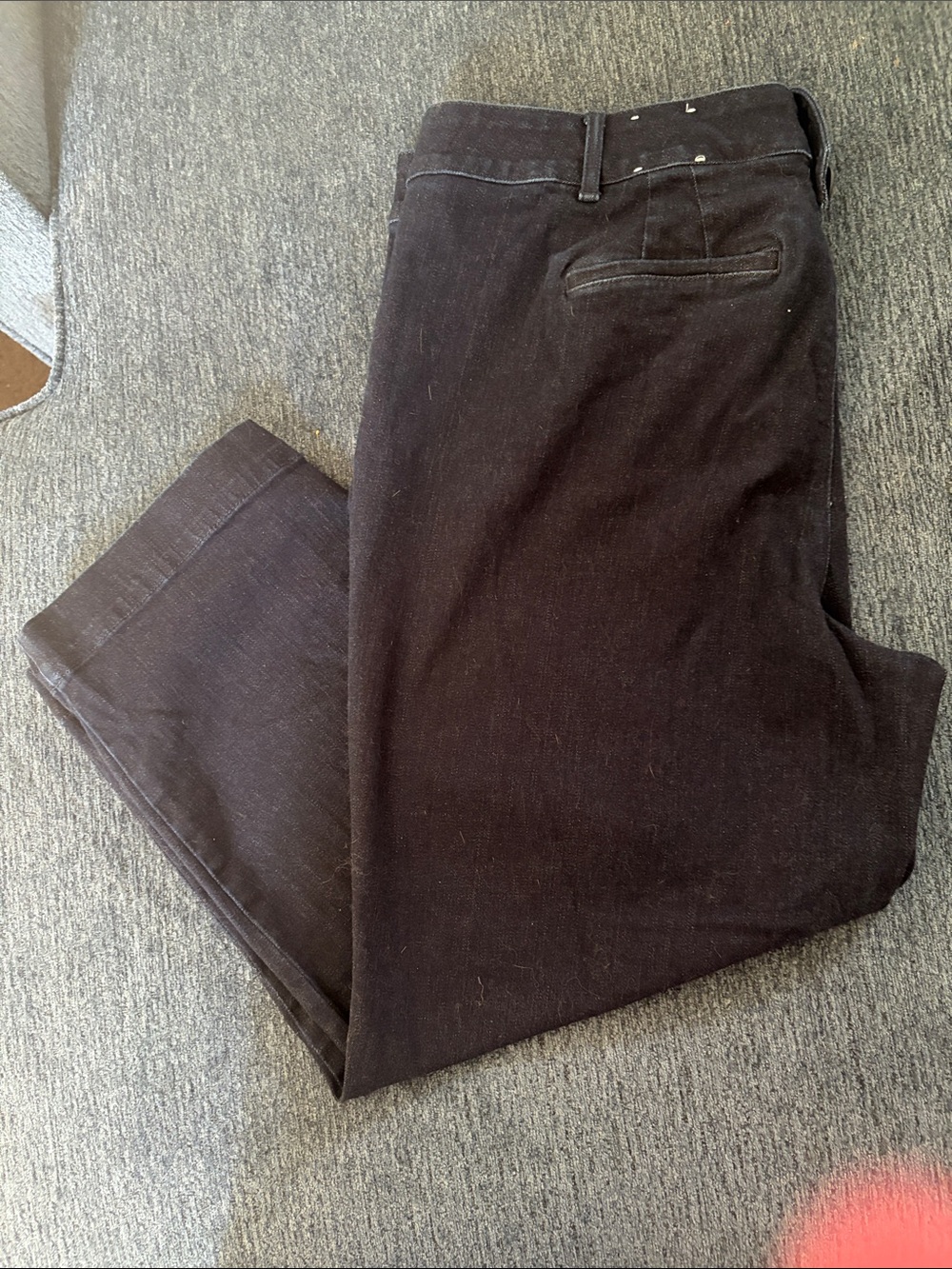 Talbots Dark Navy High-Rise Button-Front Sailor Trousers